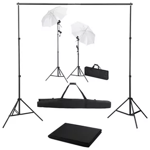 vidaXL Lampa studyjna Fotograficzny zestaw studyjny z tłem lampami i parasolkami 3055085 - Lampy studyjne - miniaturka - grafika 1