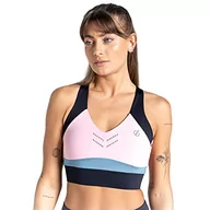 Koszulki i topy damskie - Koszulka damska Dare 2b Crystallize Bra, Powder Pink/Black/Bluestone, M - miniaturka - grafika 1
