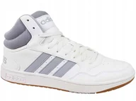 Buty sportowe męskie - Adidas Hoops MID IG5568 Buty Wysokie Trampki Białe - miniaturka - grafika 1