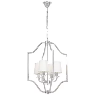 LAMPA WISZĄCA NOWOCZESNA BIAŁO-CHROMOWANA ORLANDO W4 - Lampy sufitowe - miniaturka - grafika 1