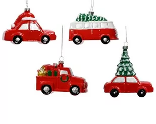 Zawieszka na choinkę czerwony samochód świąteczny - Bombki - miniaturka - grafika 1