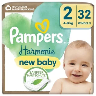 Pampers Harmonie Baby Pieluszki, rozmiar 2, 32 sztuk, 4kg-8kg - Pieluchy - miniaturka - grafika 1