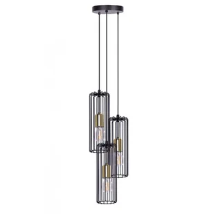 Czarno-złota industrialna lampa wisząca tuba - S776 C9-G76 - Lampy sufitowe - miniaturka - grafika 1