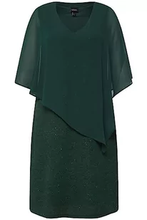 Ulla Popken Damska sukienka szyfonowa Doublelayer, niebieski, 50/52 - Sukienki - miniaturka - grafika 1
