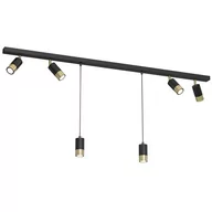Lampy sufitowe - Luminex Link 3886 plafon lampa sufitowa 6x8W GU10 czarny/brązowy - miniaturka - grafika 1