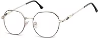 Okulary korekcyjne, oprawki, szkła - Sunoptic Okulary oprawki owalne zerówki metalowe korekcyjne L122B - miniaturka - grafika 1