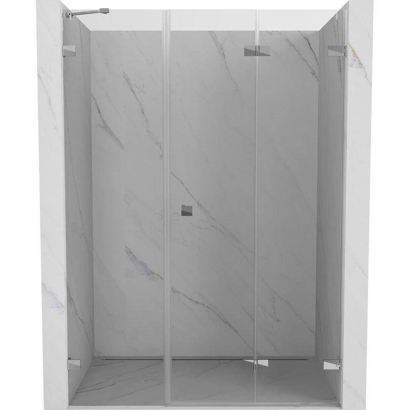 Mexen Lunar-F drzwi prysznicowe składane prawe 135 cm, transparent, chrom - 836S-135-050-01-00-P