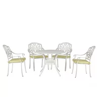 Meble ogrodowe - Shumee Shumee Zestaw ogrodowy stół i 4 krzesła biały ANCONA 264228 - miniaturka - grafika 1
