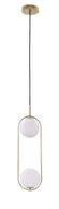 Lampy sufitowe - Candellux Lighting podwójna lampa wisząca złota CORDEL 32-73464 lampa sufitowa do jadalni klosze białe kule 32-73464 - miniaturka - grafika 1