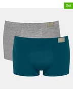 Majtki męskie - Sloggi Bokserki (2 pary) w kolorze szarym i niebieskim - miniaturka - grafika 1