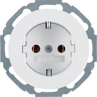 Gniazdka elektryczne - R.Classic Gniazdo Schuko z przesłonami, biały Berker - miniaturka - grafika 1