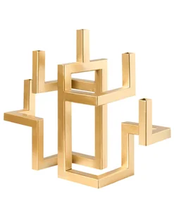 Świecznik RAPOSO Metal 30 cm Złoty - Świeczniki - miniaturka - grafika 1