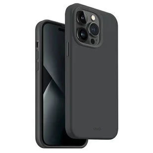 UNIQ etui Lino Hue iPhone 14 Pro 6,1" Magclick Charging szary/charcoal grey - Etui i futerały do telefonów - miniaturka - grafika 1