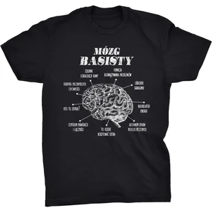 Koszulka T-shirt Mózg Basisty Śmieszny Prezent na Święta Urodziny - Koszulki męskie - miniaturka - grafika 1