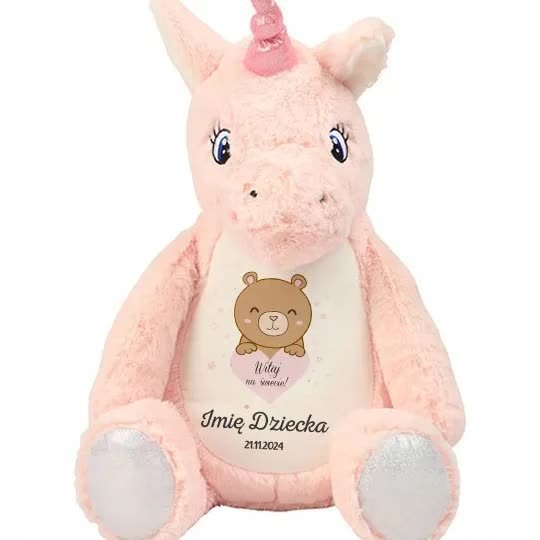 PLUSZOWY JEDNOROŻEC Dla Dziecka Perso WITAJ NA ŚWIECIE! Niebieskie Mix Wz