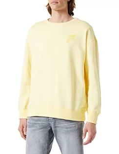 Bluzy męskie - FILA Męska bluza Baby Oversized Crew, Pale Banana, 2XL, pale banana, XXL - grafika 1