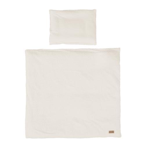 roba Pościel dziecięca Seashells Oyster 80 x 80 cm – 2-częściowy zestaw pościeli dla niemowląt – bawełna ekologiczna – certyfikat GOTS i Oeko-Tex 100 – biała