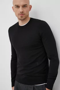 Swetry męskie - Trussardi sweter męski kolor czarny lekki - grafika 1