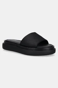 Calvin Klein klapki FLATFORM SLIDE - JACQ damskie kolor czarny na platformie HW0HW02461 - Klapki i japonki damskie - miniaturka - grafika 1