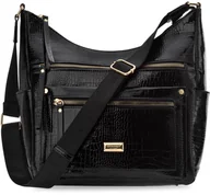 Torebki damskie - Monnari Torba Damska Pakowna Torebka Duża Listonoszka Z Kieszonkami Czarna - miniaturka - grafika 1