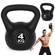 Kettlebell - Homelux Kettlebell 4 kg czarny - miniaturka - grafika 1