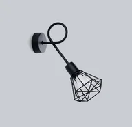 Lampy ścienne - Czarny druciany kinkiet na zapętlonym ramieniu SL.1108 z serii ARTEMIS - miniaturka - grafika 1
