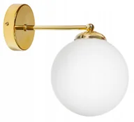 Lampy ścienne - Złota Lampa Kinkiet Ścienny Szklana Kula Loft Led - miniaturka - grafika 1