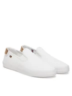 Trampki damskie - Tommy Hilfiger Tenisówki Vulc Canvas Slip-On Sneaker FW0FW08645 Biały - miniaturka - grafika 1
