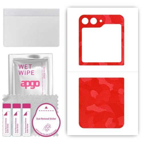 folia naklejka skórka strukturalna na TYŁ do Samsung Galaxy Z Flip5 Retro - Moro Camo Czerwony - apgo SKINS