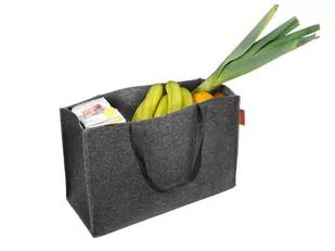 Duża Torba Vogo Na Zakupy Akcesoria Welur Premium Ciemnoszara - Torby i wózki na zakupy - miniaturka - grafika 1