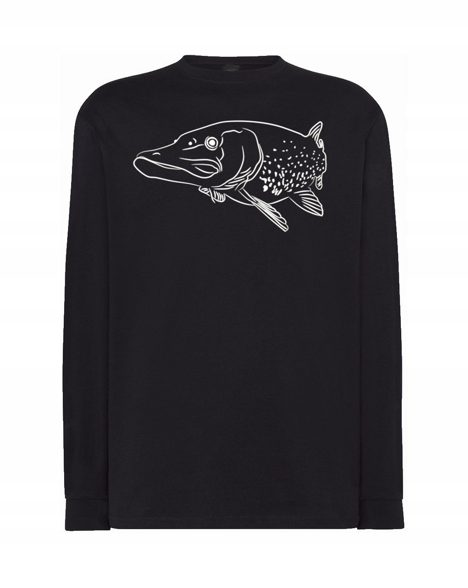 Longsleeve WĘDKARSKI nadruk RYBA SZCZUPAK r.3XL