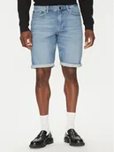 Spodenki męskie - Calvin Klein Szorty jeansowe K10K114079 Niebieski Slim Fit - miniaturka - grafika 1