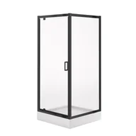 Kabiny prysznicowe - Cersanit Zestaw kabina prysznicowa z brodzikiem  Arteco 80x80x190 cm kwadratowa czarna brodzik Tako 16 cm S913-021 - miniaturka - grafika 1