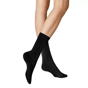 KUNERT Damskie skarpety 224400 Winter Dreams - PLAIT, dzianina, 39/42, czarne, ciepłe i miękkie, wzór warkocza, komfortowy ściągacz, płaskie, ręcznie wykończone szwy na palcach, czarny, 39-42 EU - Skarpetki damskie - miniaturka - grafika 1