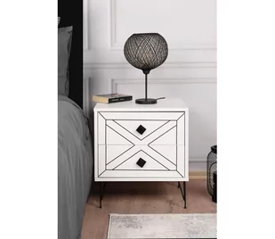 Szafka nocna LUNA 50x55 cm biała - Szafki nocne - miniaturka - grafika 1
