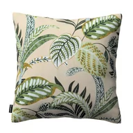 Poszewki na poduszki - Dekoria Poszewka Kinga na poduszkę oliwkowo-zielone liście na lnianym tle 43 × 43 cm Nordic 100-142-96 - miniaturka - grafika 1