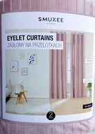 Zasłony - Zasłony welurowe aksamitne przelotkach kółkach Smukee 135x250 różowe 445 - miniaturka - grafika 1