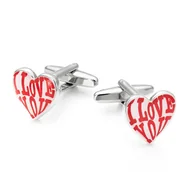 Spinki do mankietów i krawatów - Spinki do mankietów X2 I Love You Prezent na Walentynki - miniaturka - grafika 1