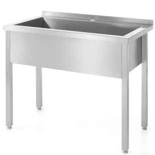 Stół z basenem jednokomorowym gastronomiczny spawany nierdzewny 120x60x85 cm - Hendi 813430 - Meble gastronomiczne - miniaturka - grafika 1