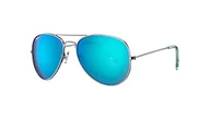 Okulary przeciwsłoneczne - Zippo Okulary Przeciwsłoneczne, w Stylu Flash Pilot, z Ochrona Uv400, dla Kobiet i Mężczyzn, Srebrna Oprawka, Lodowo-Niebieskie Szkła Lustrzane, Niebieskie Zauszniki - miniaturka - grafika 1