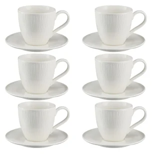Komplet filiżanek porcelanowych 220 ml ze spodkiem BONITA - Filiżanki - miniaturka - grafika 1