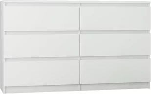 Komoda MOBENA Modern, biała, 6 szuflad, 120 cm - Komody - miniaturka - grafika 1
