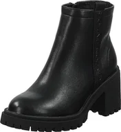 Botki damskie - TOM TAILOR Damskie 6390440005 botki, czarne, 39 EU, czarny, 39 EU - miniaturka - grafika 1
