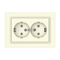 Gniazdka elektryczne - SOCKET TWO PLACESRP16-021 QR1000 SAND - miniaturka - grafika 1