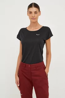 Koszulki sportowe damskie - Salewa t-shirt sportowy kolor czarny - grafika 1
