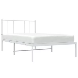 Metalowa rama łóżka z wezgłowiem, biała, 90x190 cm Lumarko! - Łóżka Metalowa rama łóżka z wezgłowiem, biała, 90x190 cm Lumarko! - Łóżka - miniaturka - grafika 4