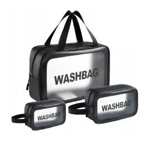 ECARLA WASHBAG ZESTAW 3 KOSMETYCZEK CZARNY - Kosmetyczki, organizery i kuferki - miniaturka - grafika 1