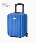 Walizki - PUCCINI Kabinowa mini walizka ze żłobieniami niebieska - miniaturka - grafika 1