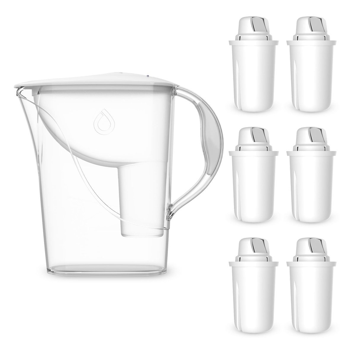 Dzbanek Filtrujący Dafi ATRIA Biały 2,4 Manualny z 6 Wkładami Classic