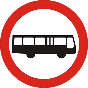 Znak drogowy zakazu B-3A Zakaz wjazdu autobusów - Wyposażenie miejsc publicznych - miniaturka - grafika 1